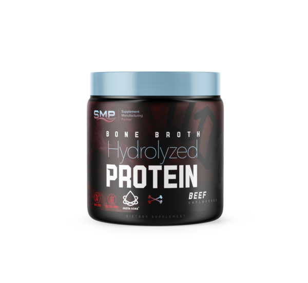 hydrolyzed bone broth protein beef non gmo gluten free SMP supplies bone Broth Bottle and Lid