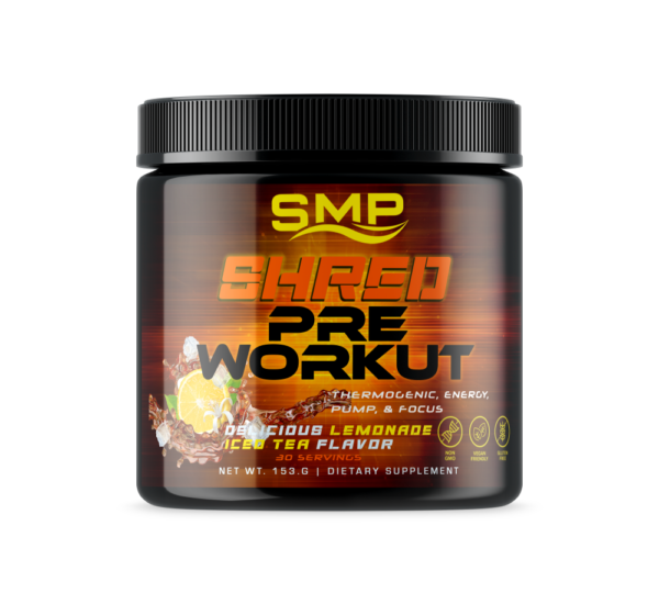 Shred Pre Workout Powder 165 g – Thermogenic, Energy, Pump, & Focus – Delicious Lemonade Iced Tea Flavor – 30 Servings - Non-GMO – Gluten-Free – Vegan Friendly