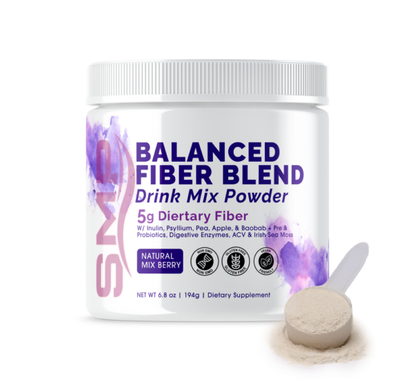 Balanced Fiber Powder + Blend Drink Mix 194.4 g - Mixed Berry Flavored
