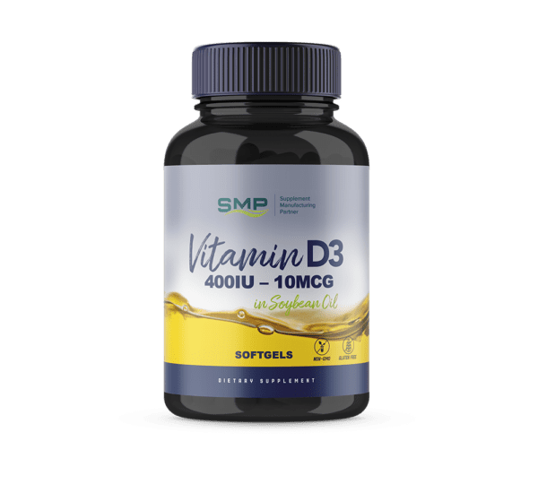 Vitamin D3 400IU – 10mcg – Softgels – Soybean Oil