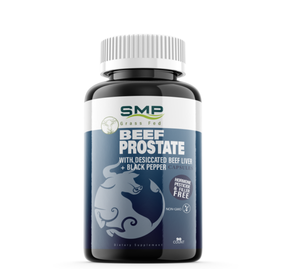 Grass Fed Beef Prostate W/ Desiccated Beef Liver + Black Pepper Capsules - Digestive Gut Health - Non-GMO – Hormone, Pesticide & Filler Free – Freeze-Dried