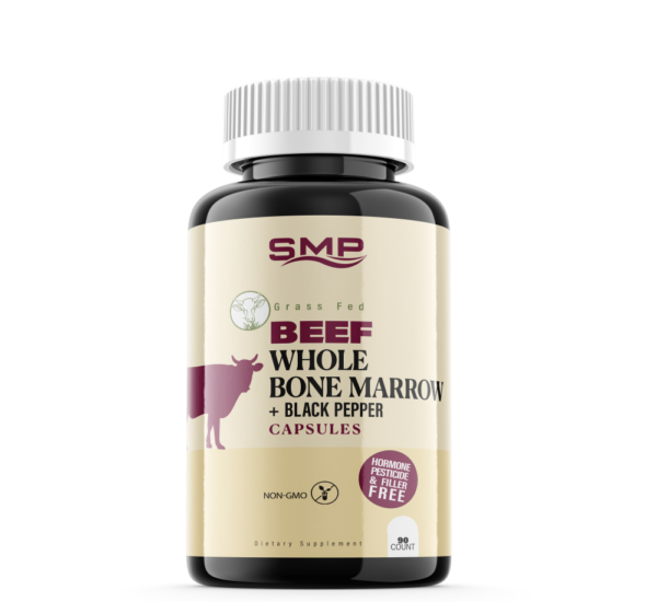 Grass Fed Beef Whole Bone & Marrow + Black Pepper Capsules - Non-GMO – Hormone, Pesticide & Filler Free