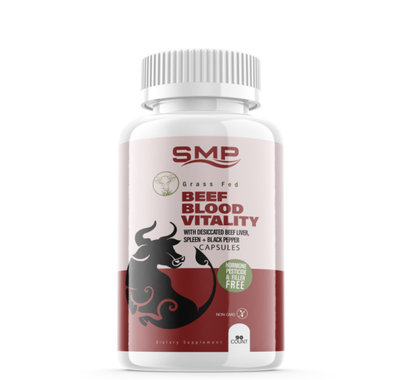 Grass Fed Beef Blood Vitality W/ Desiccated Beef Liver, Spleen + Black Pepper Capsules - Non-GMO – Hormone, Pesticide & Filler Free