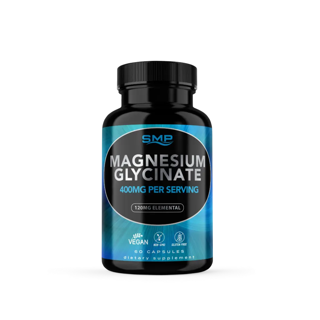 Magnesium Glycinate 400mg Per Vegetable Capsules (120mg Elemental) Size '1'