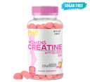 Creatine For Women W/ Bovine Collagen Peptides & BCAA 2:1:1 - Sugar Free Gummy – Natural Pink Lemonade Flavor – Gluten Free – Non-GMO 