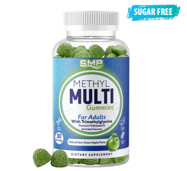 Methyl Multi Vitamin Sugar Free Green Apple Gummies for Adults W/ Trimethylglycine (TMG) 2.5g