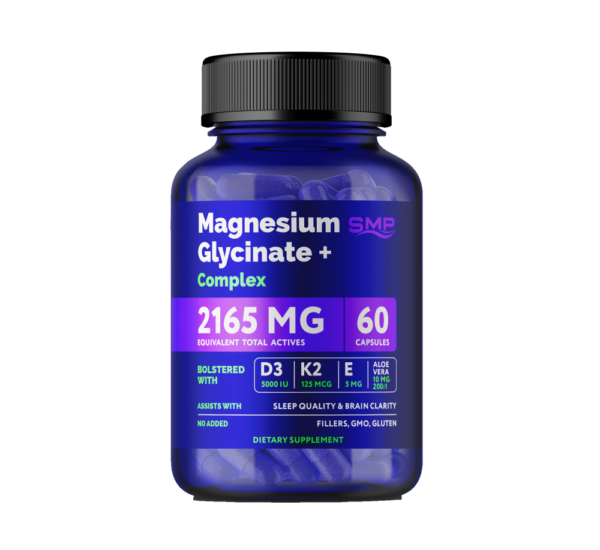 Stock Magnesium Glycinate + Aloe Vera Leaf, Vitamin D3 & K2 Complex Capsules, Size '0'