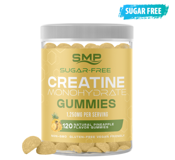 Sugar Free Natural Sour Pineapple Creatine Monohydrate Gummies 1250mg, 4g