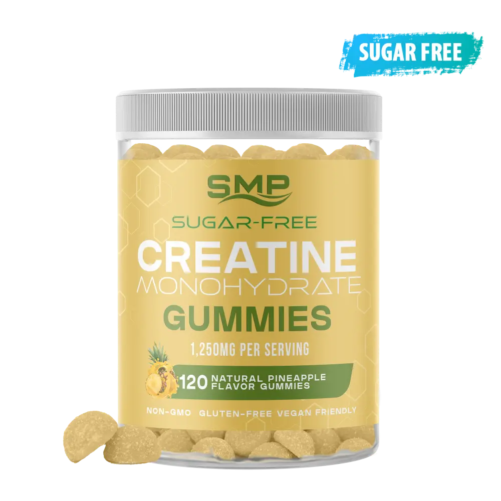 Sugar Free Natural Sour Pineapple Creatine Monohydrate Gummies 1250mg, 4g