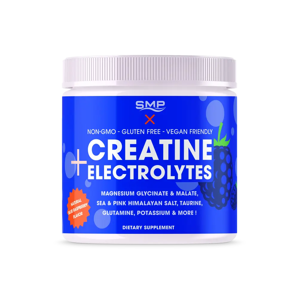 Stock Natural Blue Raspberry 'Hydrate' Creatine Electrolyte Powder 337g (30 Servings)