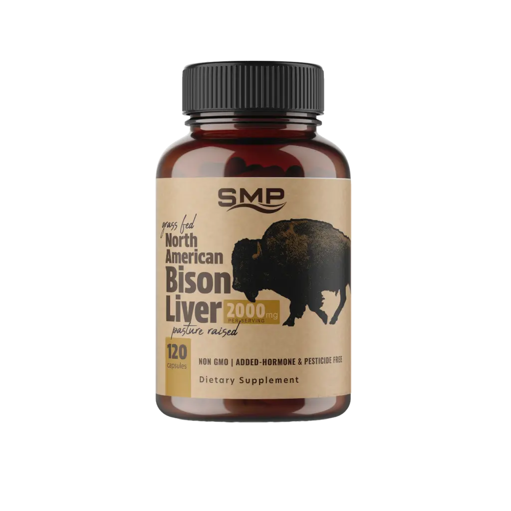 Grass-Fed North American Bison Liver Capsules 500mg ea, Size '0'