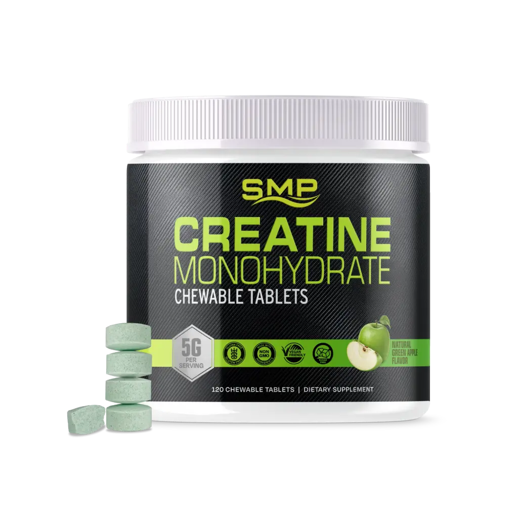 Sugar Free Natural Sour Green Apple Creatine Chewable Tablets, 1.25g