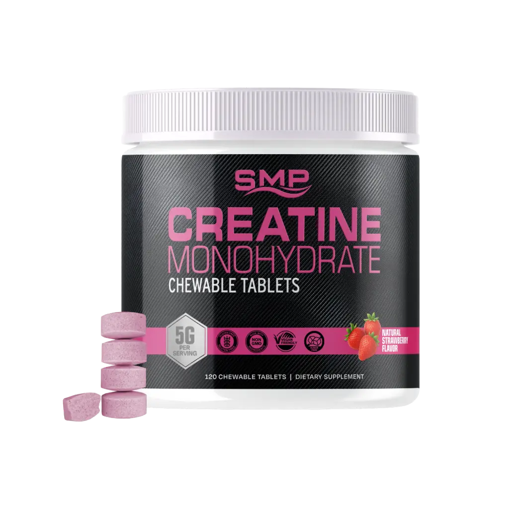 Sugar Free Natural Sour Strawberry Creatine Chewable Tablets, 1.25g