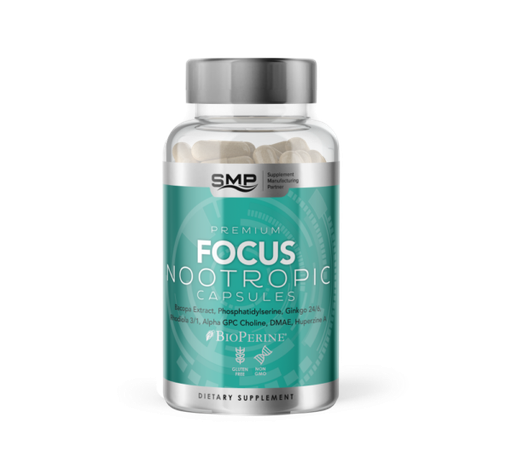 [CAP100574] Focus Formula – Bacopa Extract, Phosphatidylserine, Ginkgo, Rhodiola, Alpha GPC Choline, DMAE, Huperzine A – Veggie Capsules