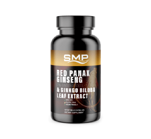 [CAP101033] Red Panax Ginseng (7% Ginsenosides) & Ginkgo Biloba Leaf Extract Veggie Capsules - Gluten Free