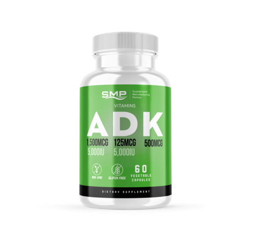 [CAP101438] ADK Vitamin Supplement - A 5000IU - D3 5000IU - K2 (MK-7) 500mcg - Veggie Caps 