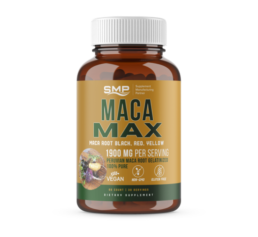 [CAP101458] Maca Max Organic Maca Root Black, Red, Yellow 1900 MG per Serving Capsules