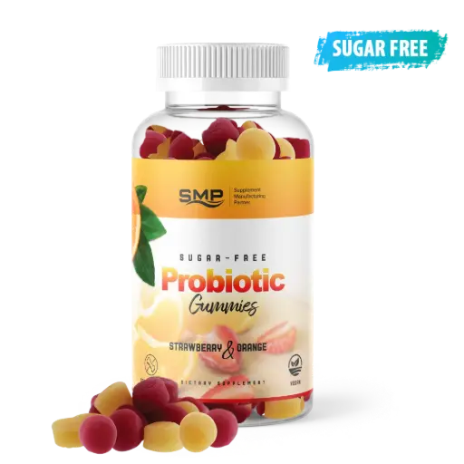 [GUM100451] Sugar-Free Probiotic Gummies - 5 Billion CFU - Mixed Assorted Natural Flavors & Colors