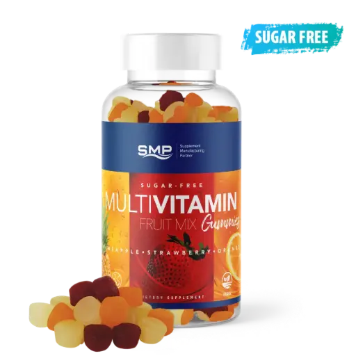 [GUM100457] Sugar-Free Multivitamin Gummies - Pineapple, Strawberry, Orange Flavor