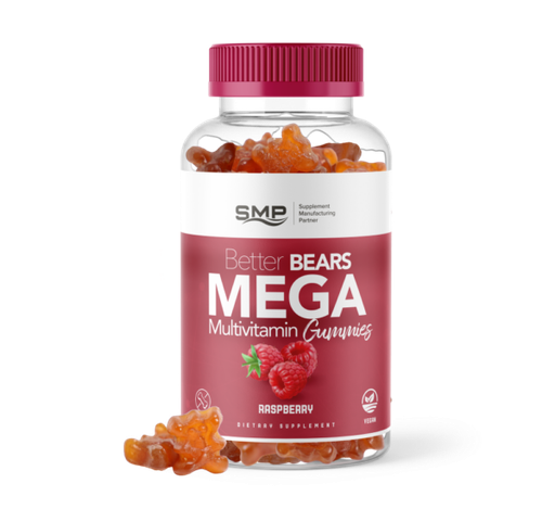 [GUM100542] Better Bears Mega Multivitamin Gummies With Iron - Raspberry Flavor 2.5g