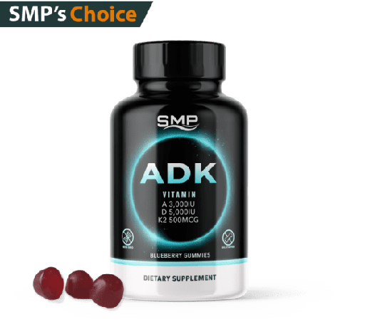 [GUM100602] ADK Vitamin Gummies W/ MK-4 & MK-7 3,000 IU Vitamin A - 5,000IU Vitamin D3 - 500mcg K2 - Natural Blueberry 