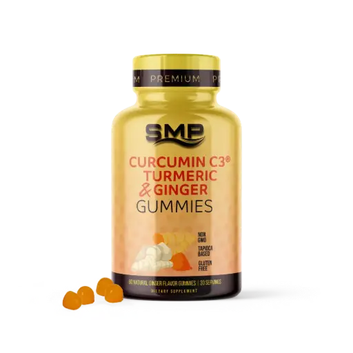 [GUM100604] Turmeric + Ginger Gummies – Tapioca Base – Natural Ginger Flavor – Gum Drop Shape
