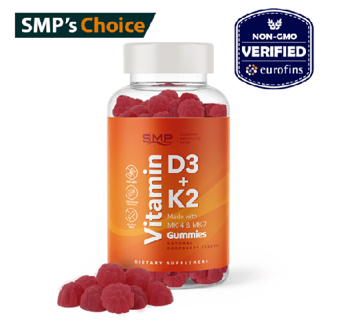 [GUM100616] K2 + D3 Pectin Gummies W/ MK-4 & MK-7 – Natural Raspberry Flavor & Color