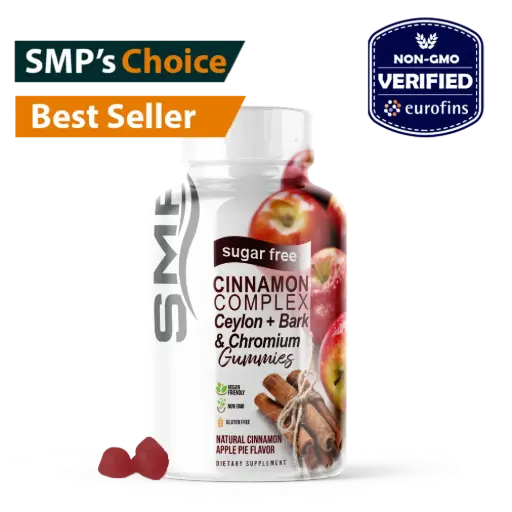 [GUM100629] Sugar-Free Cinnamon Complex 2,000mg - Ceylon + Bark + Chromium - Natural Cinnamon Apple Pie Flavor 