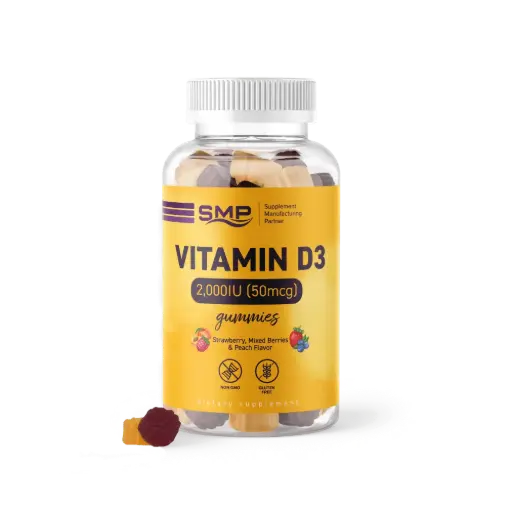 [GUM101030] Vitamin D3 2,000IU (50 mcg) ! Natural Strawberry, Mixed Berry, & Peach Flavors – Non-GMO – Gluten Free – Vegetarian Friendly