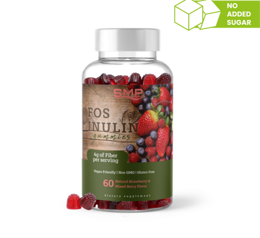 [GUM101058] FOS Inulin 4 Grams Of Fiber Gummy - Natural Strawberry & Mixed Berry Flavor 