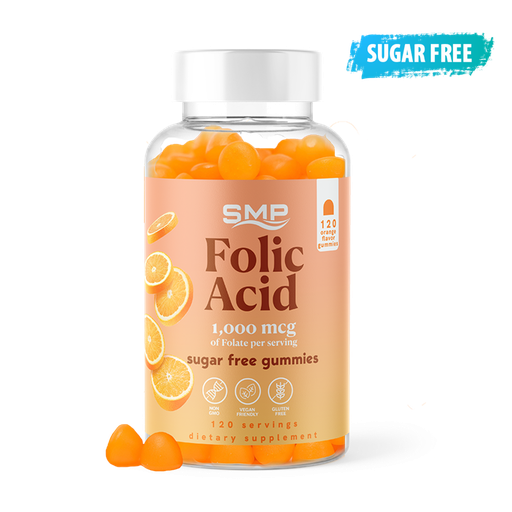 [GUM101113] SF Folic Acid Gummy 1,000 mcg Orange Flavored