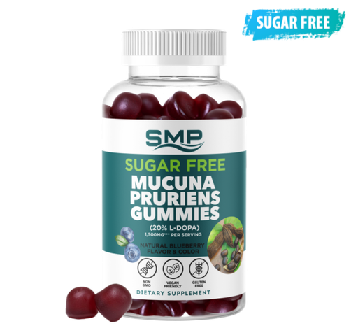 [GUM101694] 1,500mg*** Mucuna Pruriens Gummy (20% L-Dopa)– Sugar Free – Natural Blueberry Flavor & Color – Gluten Free – Non-GMO – Vegan Friendly 2g