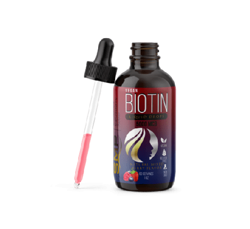 [LIQ100713] vegan biotin liquid drops 5000mcg mixed berry flavor 60 servings 1oz non gmo gluten free