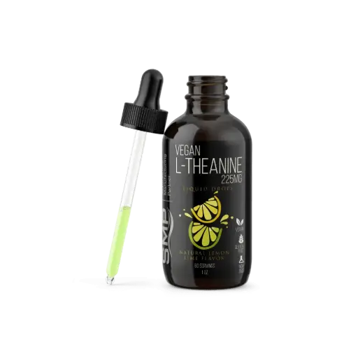 [LIQ100717] vegan l theanine liquid drops 225mg natural lemon lime flavor 60 servings 2oz non gmo gluten free