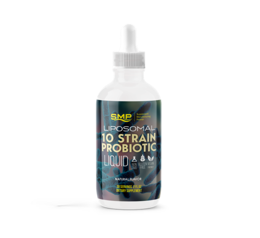 [LIQ101281] Liposomal 10 Strain Probiotic Blend Liquid - Phospholipid & Bioperine® Absorption - 20 Servings - 2oz – Natural Flavors – Gluten Free – Non-GMO – Vegan Friendly
