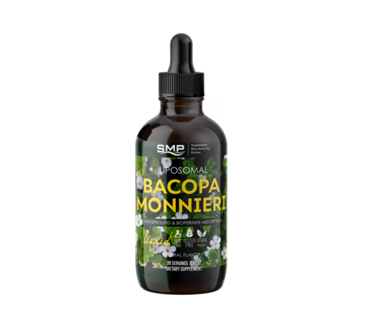 [LIQ101286] Liposomal Bacopa Monnieri (Brahmi) Liquid – Phospholipid & Bioperine® Absorption - 30 Servings - 2oz – Natural Flavors – Gluten Free – Non-GMO – Vegan Friendly