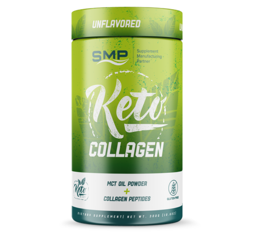 [POW100926] Keto Collagen Peptides + MCT Oil Powder Unflavored Blend and Fill 300g SMP Supplies Collagen, MCT oil Powder, Bottles, LIds, and Labels