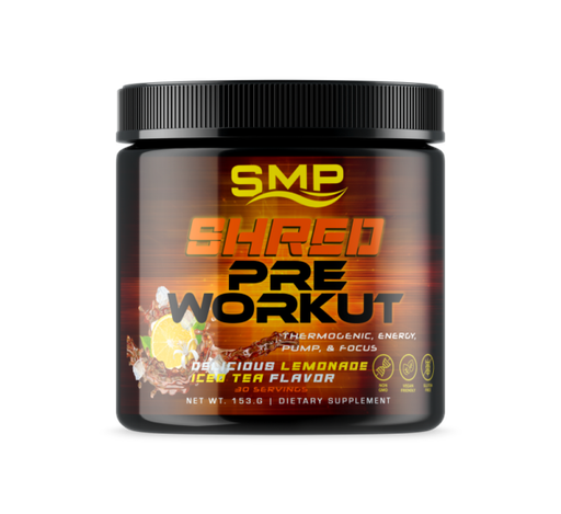 [POW101311] Shred Pre Workout Powder 165 g – Thermogenic, Energy, Pump, & Focus – Delicious Lemonade Iced Tea Flavor – 30 Servings - Non-GMO – Gluten-Free – Vegan Friendly