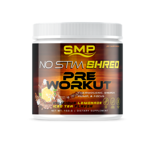 [POW101319] Non-Stim Shred Pre Workout Powder 153 g – Thermogenic, Energy, Pump, & Focus – Delicious Lemonade Iced Tea Flavor  – 30 Servings - Non-GMO – Gluten-Free – Vegan Friendly