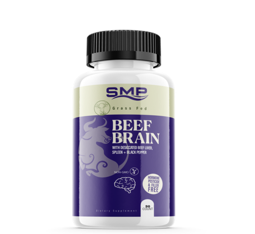 [CAP101235] Grass Fed Beef Brain W/ Desiccated Beef Liver + Black Pepper Capsules- Non-GMO – Hormone, Pesticide & Filler Free – Freeze-Dried