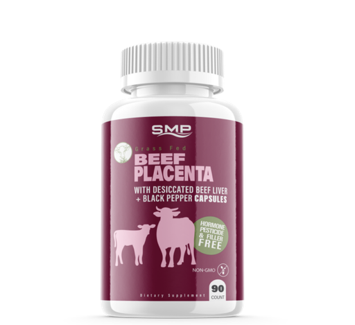 [CAP101240] Grass Fed Beef Placenta W/ Desiccated Beef Liver + Black Pepper Capsules - Non-GMO – Hormone, Pesticide & Filler Free – Freeze-Dried