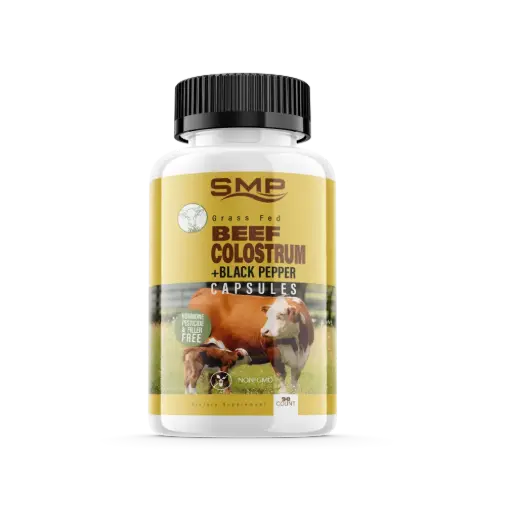 [CAP101242] Grass Fed Beef Colostrum + Black Pepper Capsules - Non-GMO - Hormone, Pesticide & Filler Free