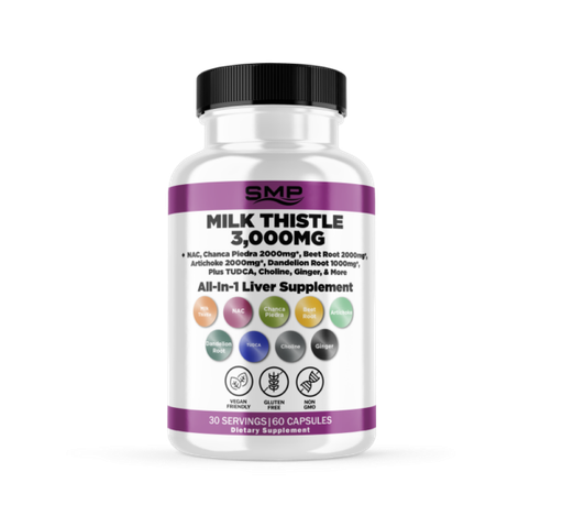 [CAP101788] Milk Thistle 3000mg, NAC, Chanca Piedra 2000mg, Beet Root 2000mg, Artichoke 2000mg, Dandelion Root 1000mg, - All-In-1 Liver Supplement