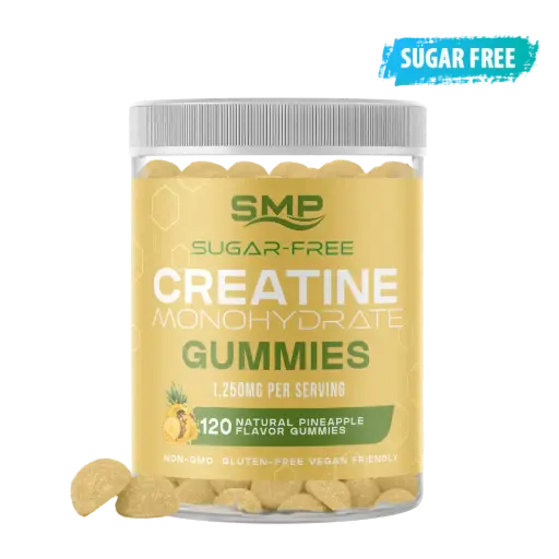 [GUM102457] Sugar Free Natural Sour Pineapple Creatine Monohydrate Gummies 1250mg, 4g