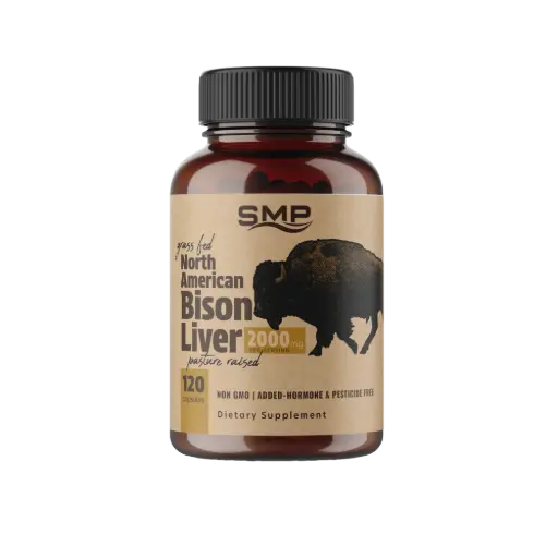 [CAP102627] Grass-Fed North American Bison Liver Capsules 500mg ea, Size '0'